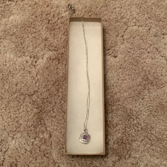 Purple and silver necklace - Picture 1 of 2